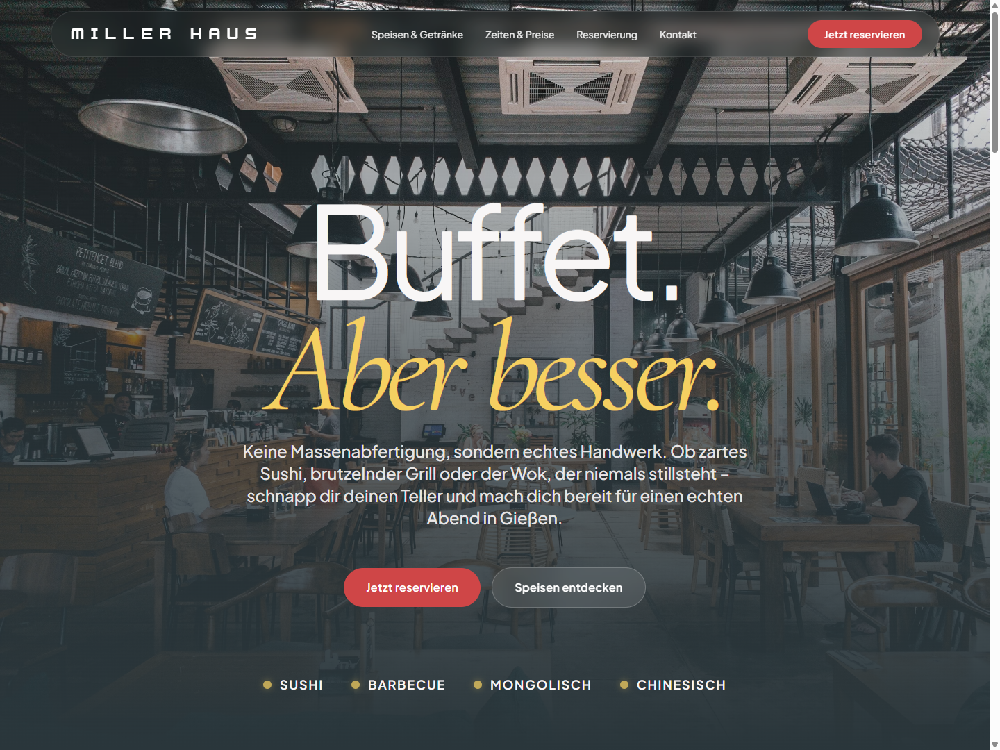 Miller Haus Website Vorschau